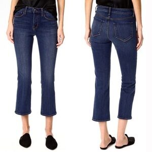 L'Agence Lenna Cropped Baby Flare Mid Rise Denim Dark Wash Jean Size 23